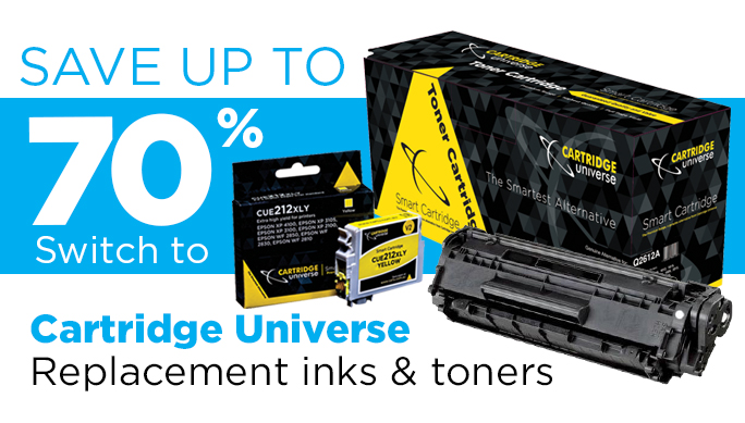 Save up to 70% with Cartridge universe Ink & Toner Cartridges